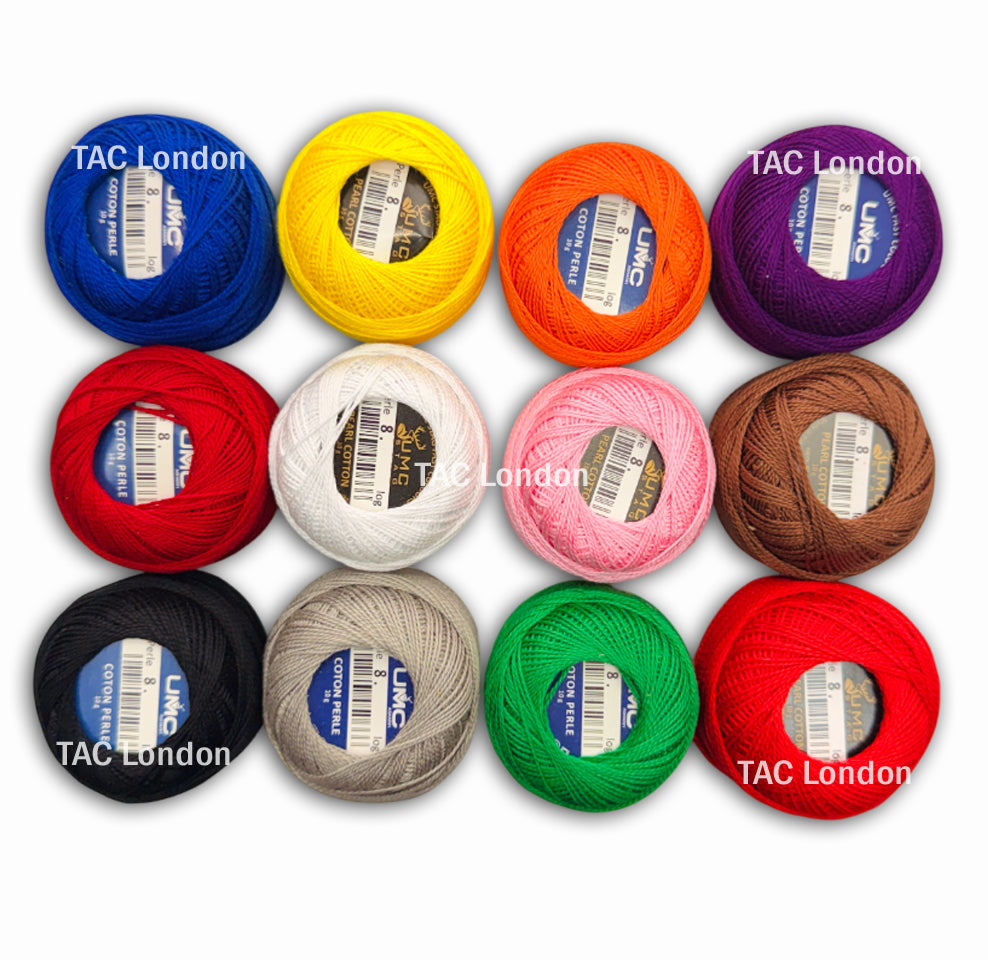 UMC 12 Pieces Premium Pearl Cotton Embroidery Thread | 100% Cotton | Thread Cotton Balls