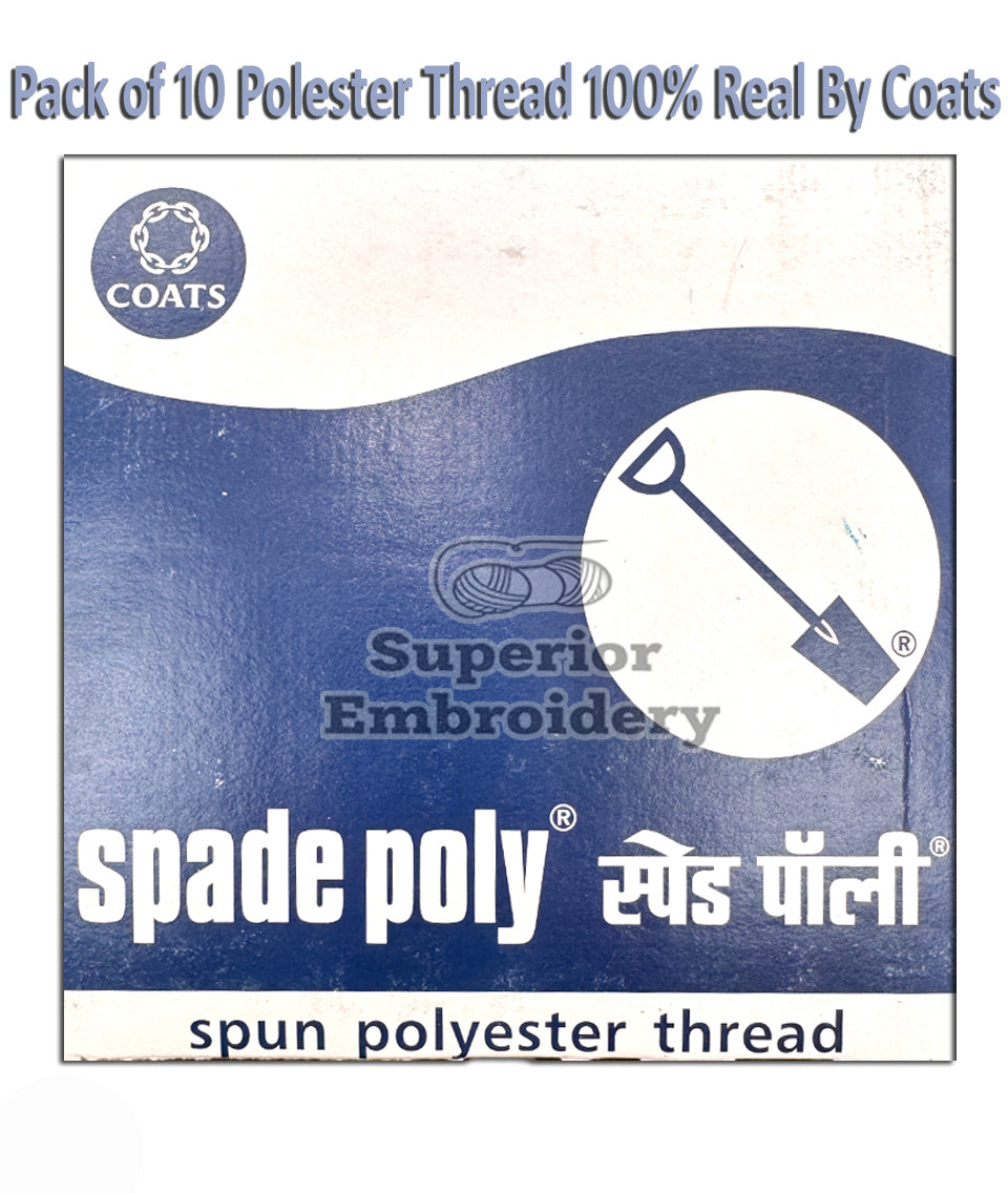 10 Coats Spade Black Polyester Threads for Sewing and Overlocking 300 Meters Each Reel