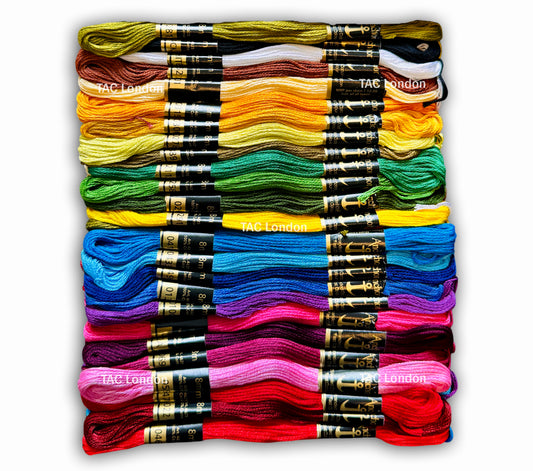 50 Anchor Cross Skeins Stitch Cotton Skeins Embroidery Floss Threads Assorted Colour Embroidery Shade No.02222