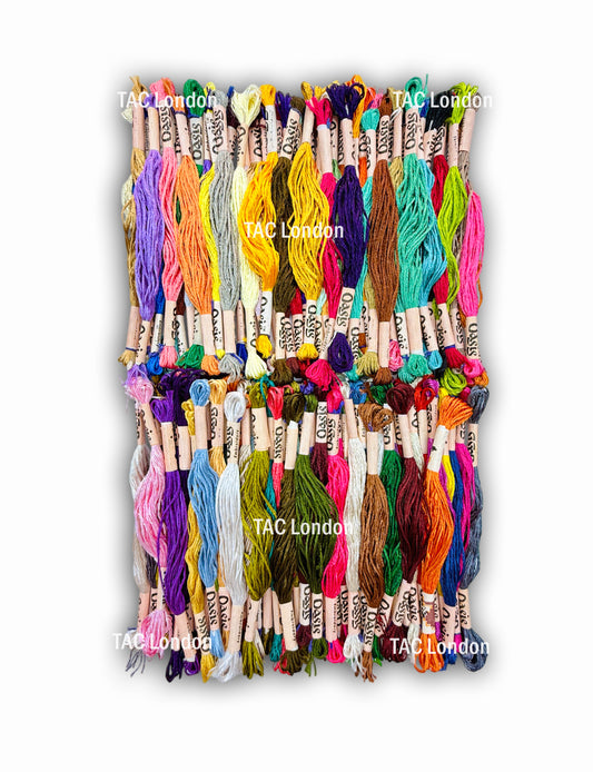 Pack of 100 Large Art Silk Skeins Stranded Most Demanding Colours Embroidery Threads