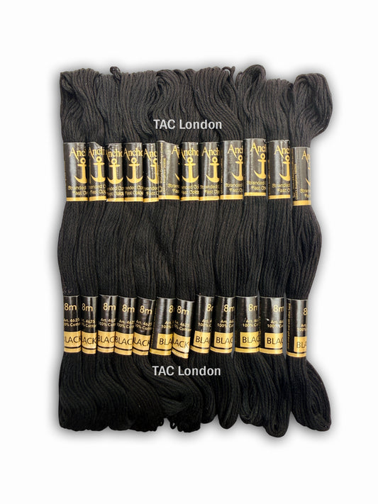 12 Black Anchor Cross Skeins Stitch Cotton Skeins Embroidery Floss Threads