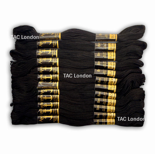 12 Black Anchor Cross Skeins Stitch Cotton Skeins Embroidery Floss Threads
