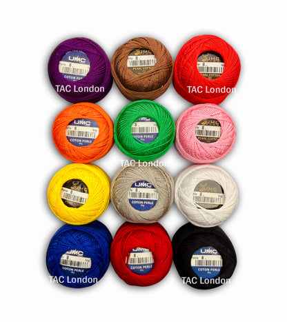 UMC 12 Pieces Premium Pearl Cotton Embroidery Thread | 100% Cotton | Thread Cotton Balls
