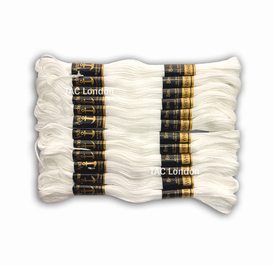 12 White Anchor Cross Skeins Stitch Cotton Skeins Embroidery Floss Threads