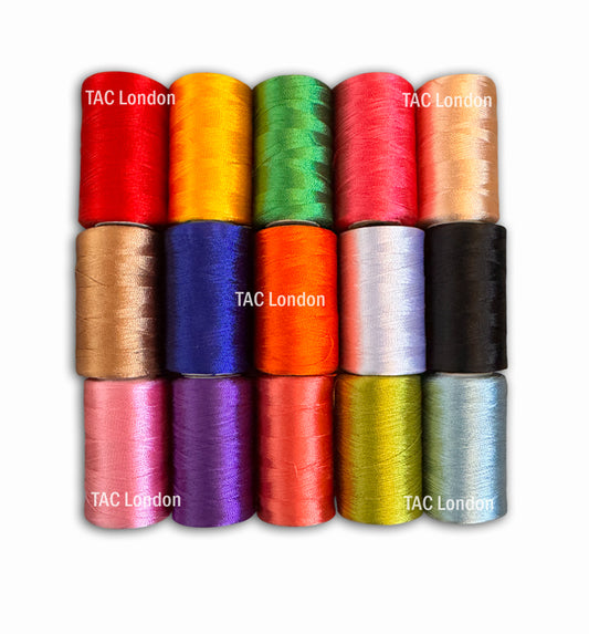 Pack of 15 Colours Silk Embroidery Thread Spools Best Quality Thread Spools