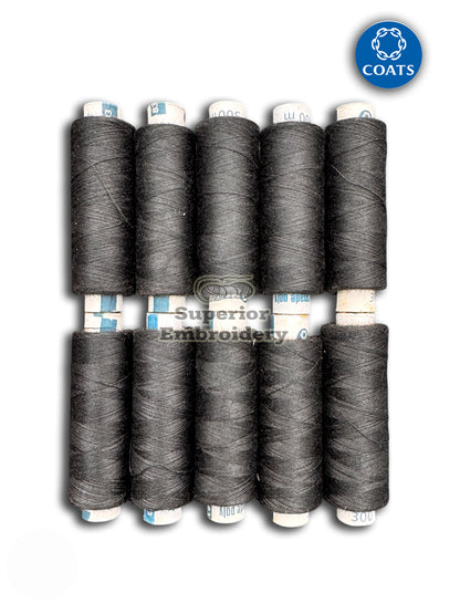 10 Coats Spade Black Polyester Threads for Sewing and Overlocking 300 Meters Each Reel