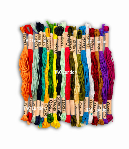 Pack of 20 Large Art Silk Skeins Stranded Most Demanding Colours Embroidery Threads