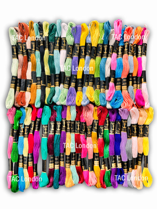 50 Anchor Cross Skeins Stitch Cotton Skeins Embroidery Floss Threads Assorted Colour