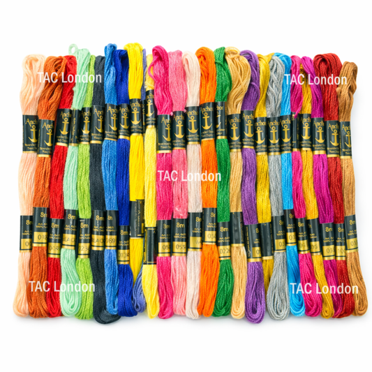 25 Anchor Cross Skeins Stitch Cotton Skeins Embroidery Floss Threads Assorted Colour