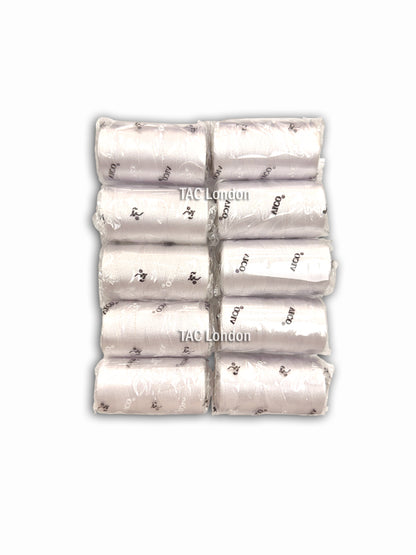 Pack of 10 White Silk Embroidery Thread Spools Best Quality Thread Spools