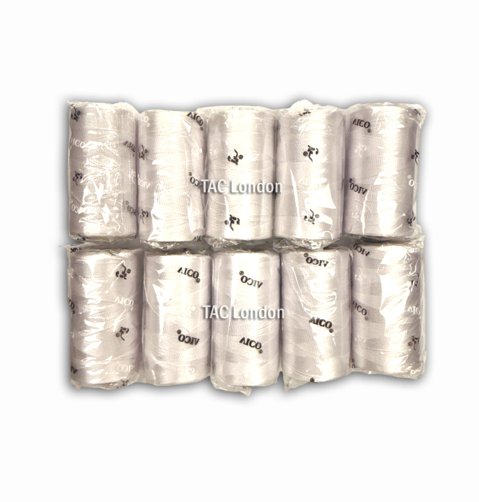 Pack of 10 White Silk Embroidery Thread Spools Best Quality Thread Spools