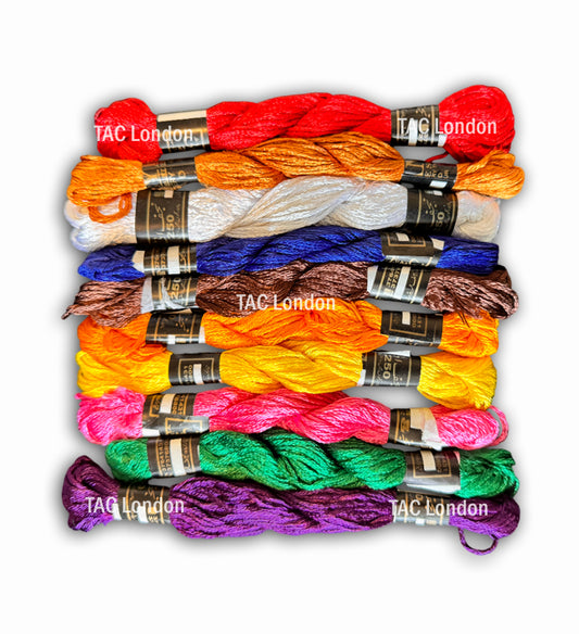 Pack of 10 Extra Large Art Silk Skeins Stranded Most Demanding Colours Embroidery Threads